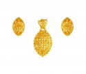 Click here to View - 22K Gold Pendant Earring Set 