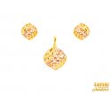 22Kt Gold Multi Tone Pendant Set - Click here to buy online - 983 only..