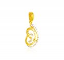 22kt Gold Two Tone Pendant - Click here to buy online - 365 only..