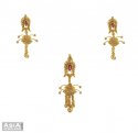 Uncut Diamond Pendant Set (22k) - Click here to buy online - 3,420 only..