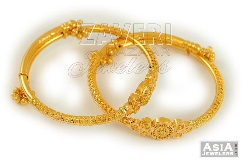 Yellow Gold Baby Bangles