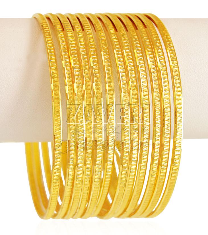 22K Gold Bangles Set (12pcs)