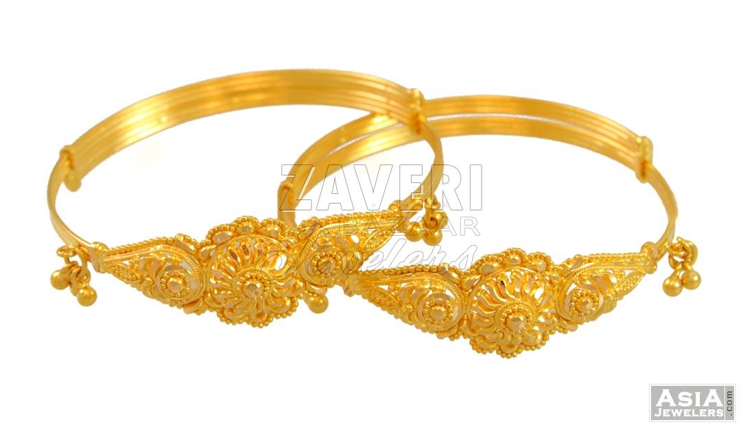 Gold Filigree Baby Bangles