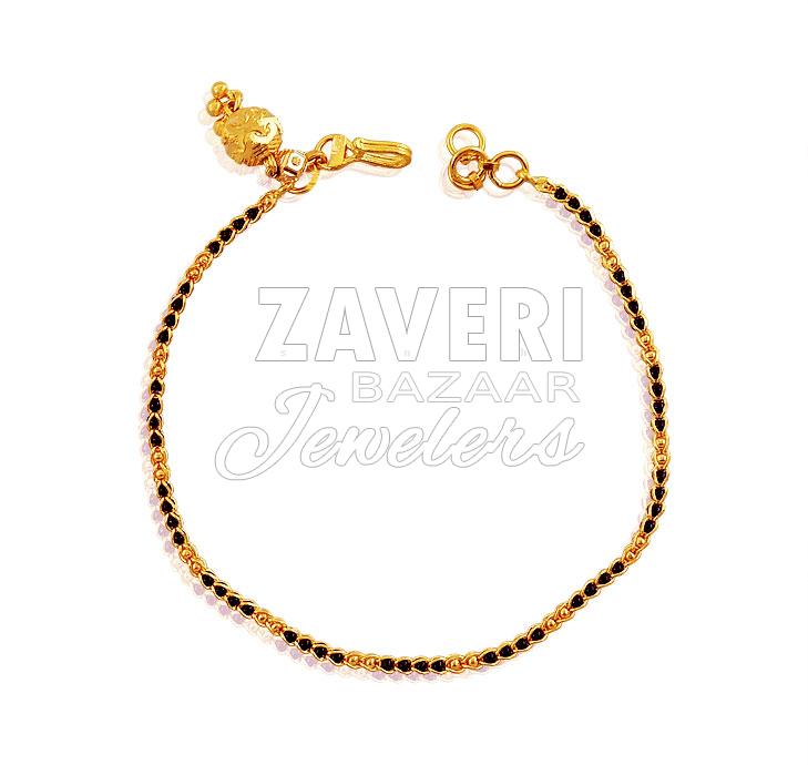 Black Beads Gold Bracelet