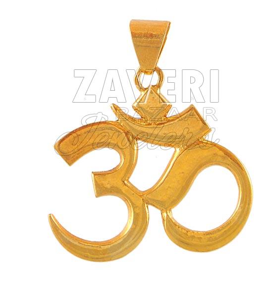 22K Gold Om Pendant 