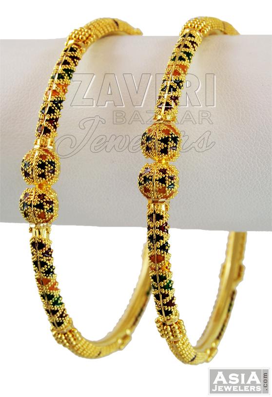 22K Gold Meenakari Kada