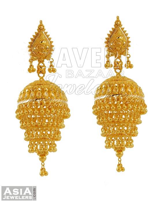 Designer Gold Chandelier Earrings(22k)