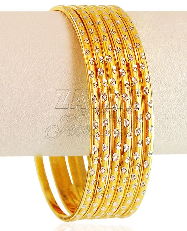 22 Karat Gold Bangles 6 PCs