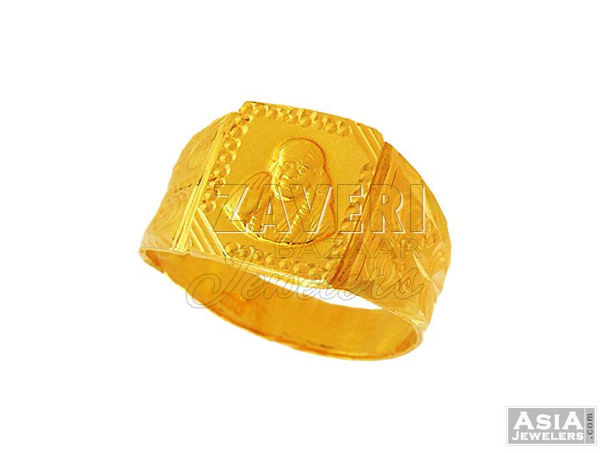 22K Sai Baba Gold Ring