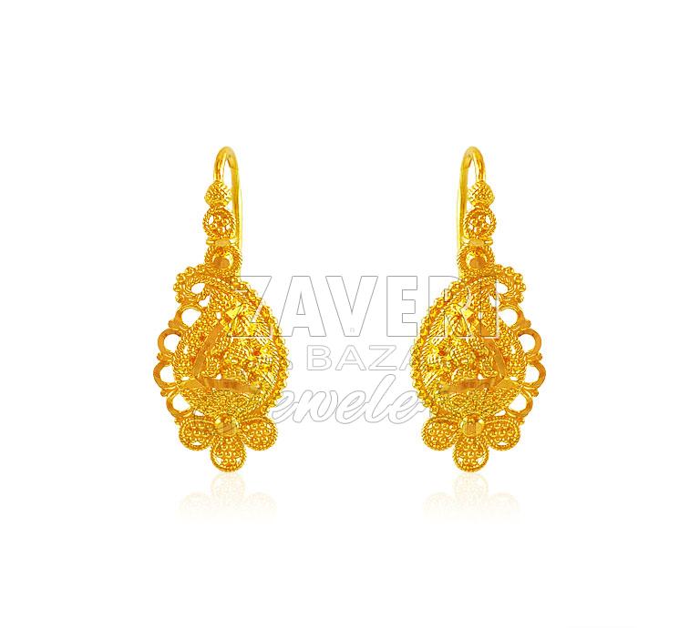 22K Fish Hook Earrings