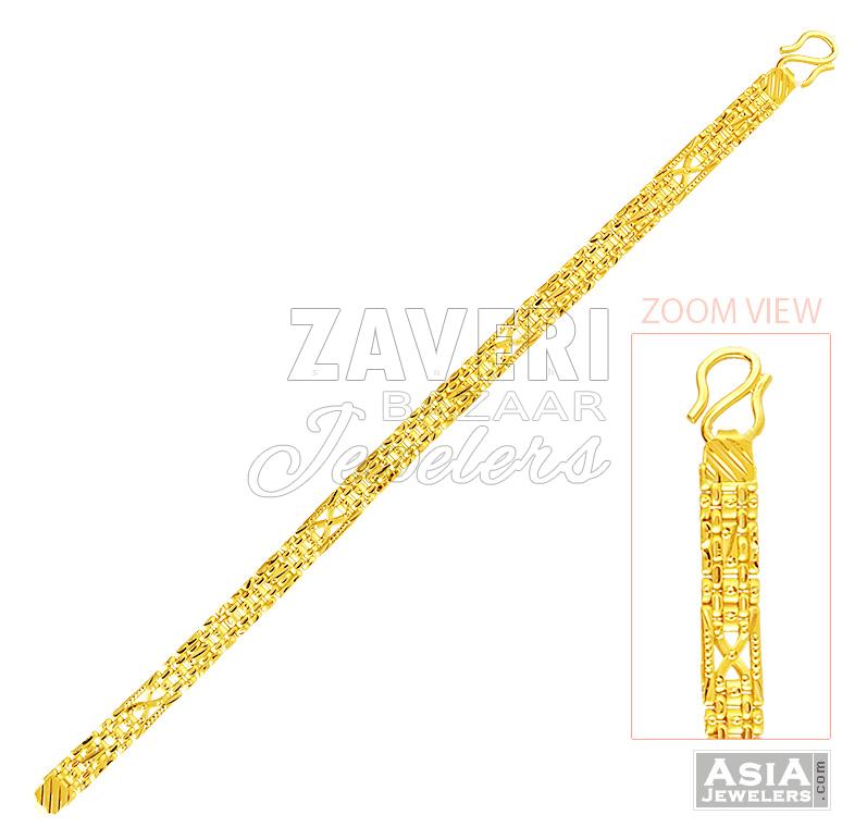 Mens Light Weight Gold Bracelet 22k