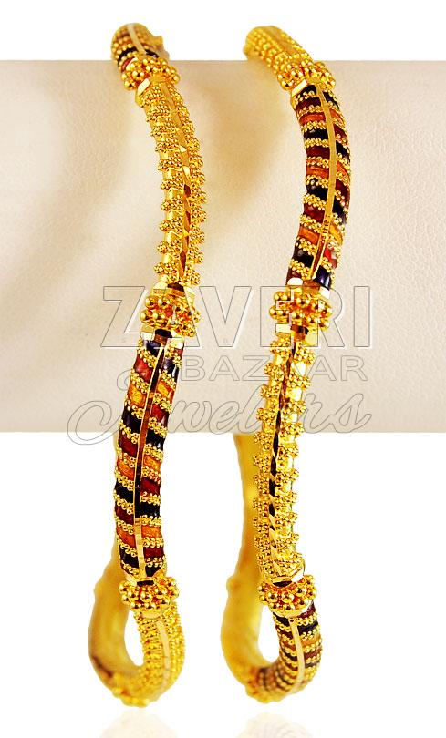 22K Gold Meenakari Bangles