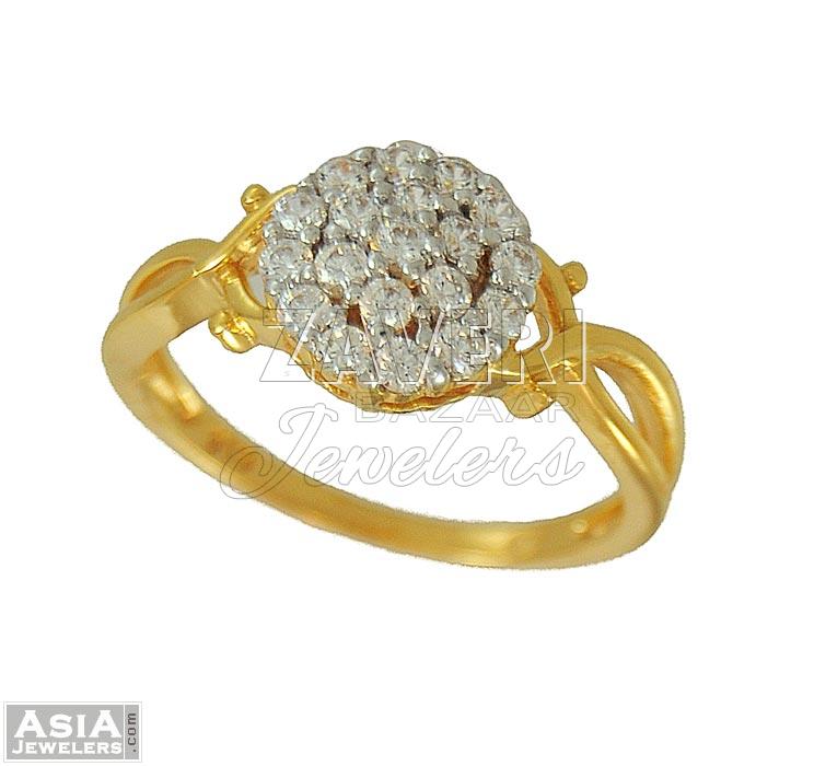 Designer Signity Ring (22K Gold)