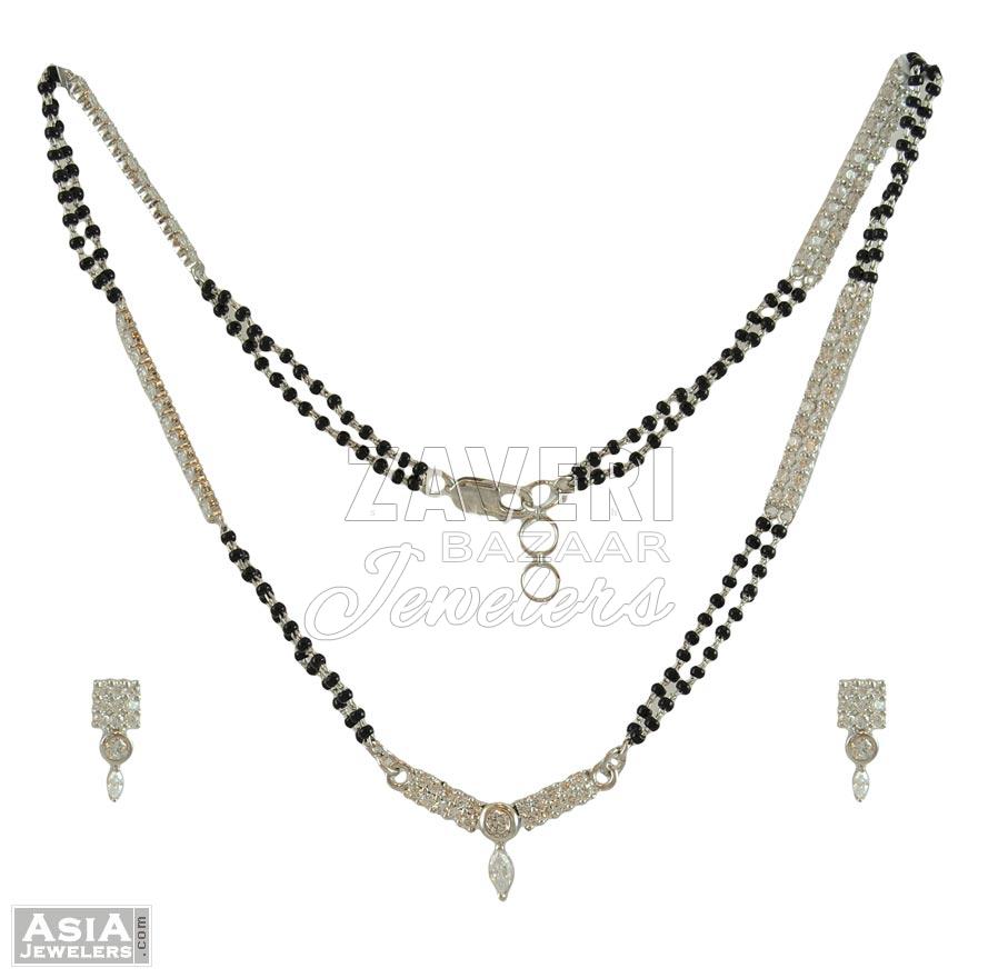 White Gold Mangalsutra Set(18k)