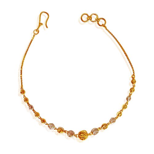 22 Kt Gold Ladies Bracelet AjBr62238 22K Gold bracelet is designed in graduating pattern
