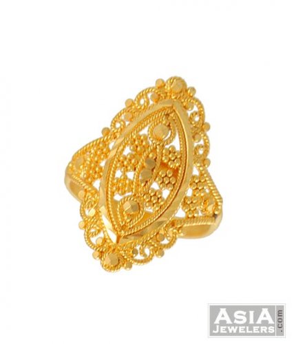 Fancy Gold Kids Ring - ajkr52204 - 22K Gold ring fir kids designed with ...