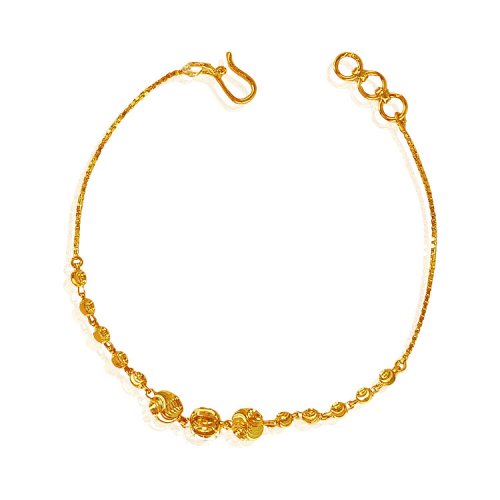 22 Kt Gold Balls Bracelet - AsBr62188 - 22K Gold bracelet for ladies is ...