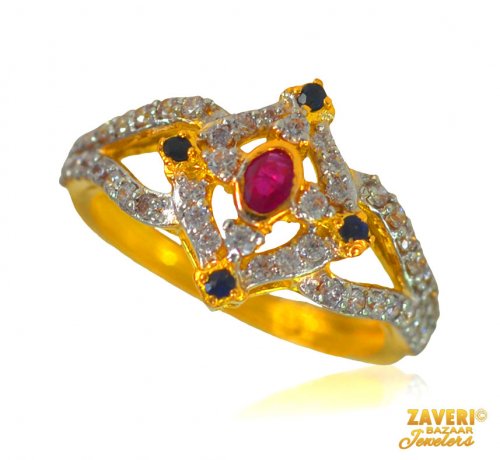 22 kt Gold stone ring 
