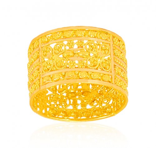 22 Karat Gold ladies Filigree Band - AjRi65175 - 22 Karat Gold ladies ...