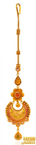 22Kt Gold Antique Maang Tikka 