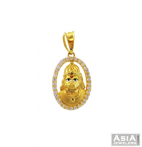 Lord Hanuman Pendant In Gold  