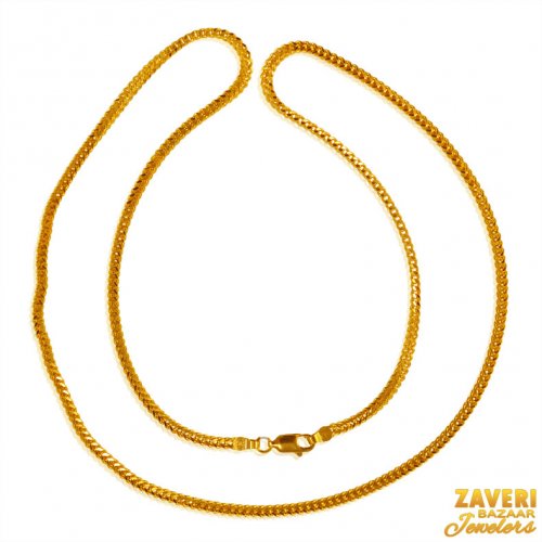 22kt Gold Foxtail Chain (21 Inchs) 