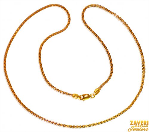 22Kt Gold Two Tone Box Chain 