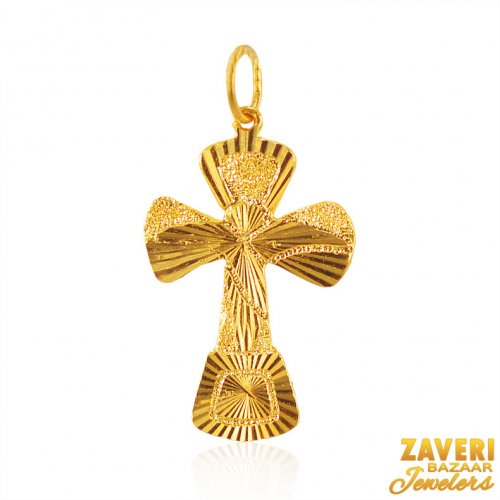 22K Gold Cross Pendant 