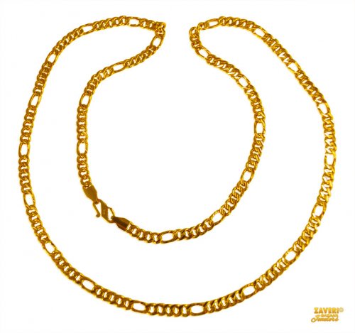 22 kt Figaro Gold Chain (27 Inch)  