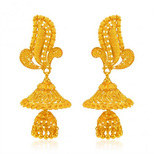 22kt Gold Fancy Chandelier Earrings 