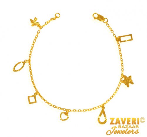 22 Karat Gold Charm Bracelet  Jewelry bracelets gold, Gold