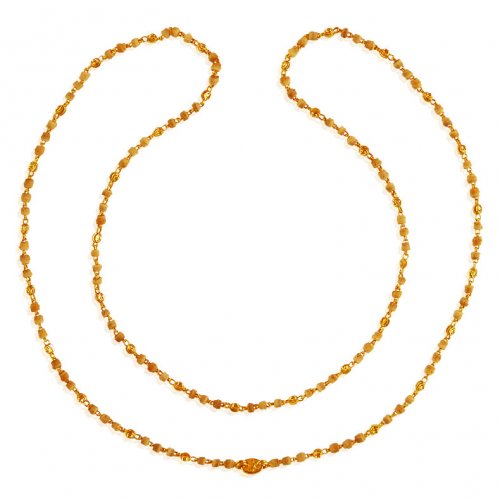 22K Gold White Tulsi Mala - AjCh63463 - US$ 729 - 22k Gold long Tulsi ...