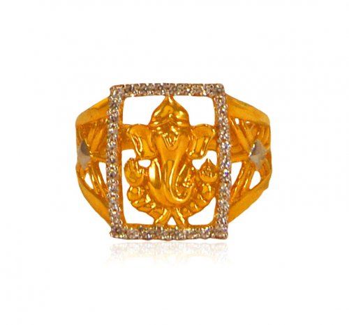 22 Karat Gold Ganesha Ring 