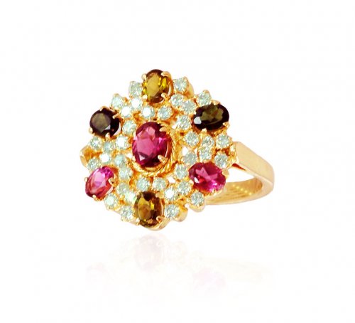 18K Floral Diamond Ring 