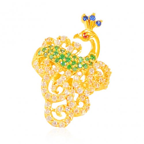 22 Karat Gold Fancy Peacock Ring 