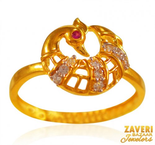 22 kt Gold Traditional Peacock Ring 