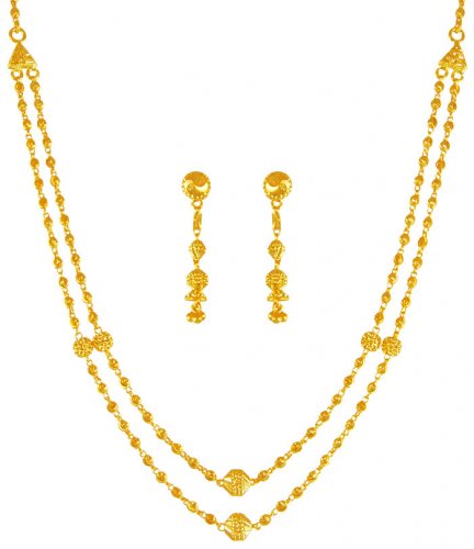 22K Gold 2 Tone Layered Necklace 