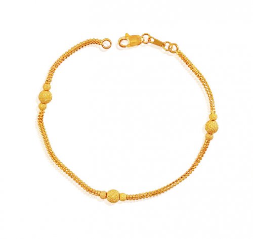 22K Fancy Gold Balls Bracelet - AjBr60757 - 22K Gold Bracelet designed ...