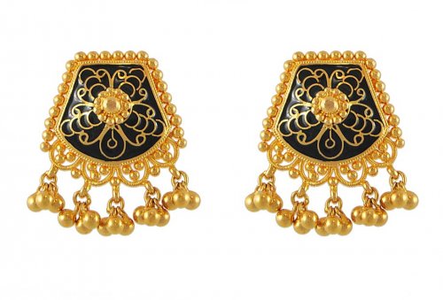 Kritu - Black / Gold Diamante Earrings Tikka set - Gold | Indian Jewellery  Online | Asian Jewellery UK | Bling For You