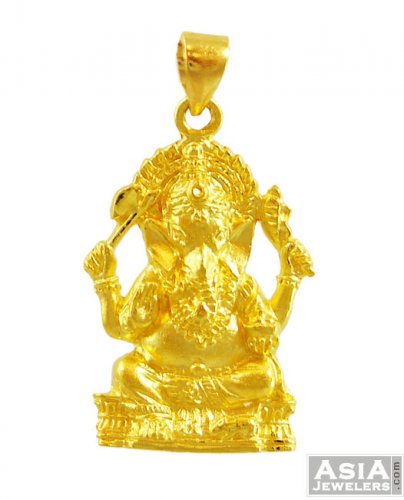 22k Ganesha Pendant 