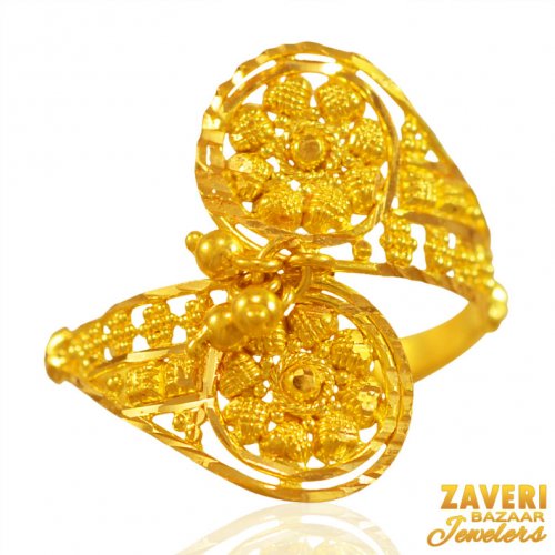 22K Gold Ring For Ladies - AjRi67494 - 22K Gold Ring For Ladies is done ...