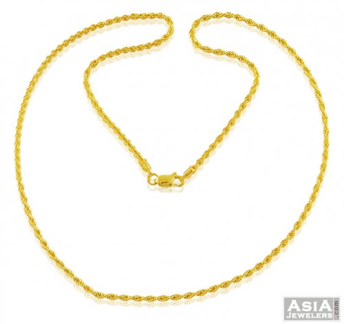 Hollow Rope Chain Fancy 22k Gold AsCh57884 22k Fancy Gold chain Hollow Rope Chain Fancy 22k Gold AsCh57884 22k Fancy Gold chain