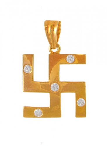 Gold Swastik Pendant 