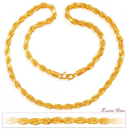 22k Gold Rope Chain (22In) - AsCh60607 - 22K Gold Rope chain (22 Inches ...