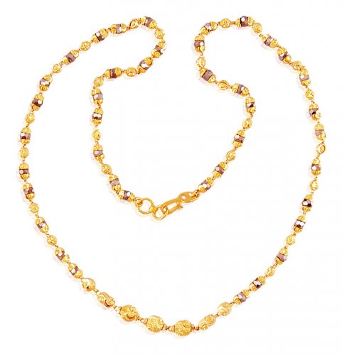 22K Fancy Black Crystal Chain - AjCh60137 - 22k Yellow Gold fancy chain ...