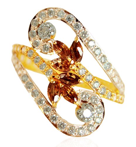22k Gold Colored Stone Ring 