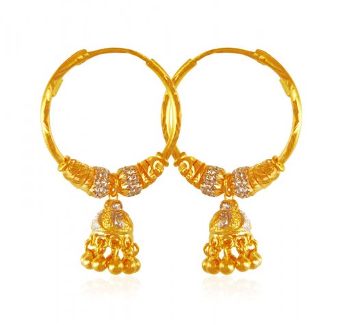 22KARAT Gold Bali (Earrings) - AjEr63657 - 22K gold designer hoop ...