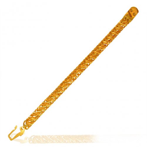 22K Gold Solid Bracelet - AjBr64689 - 22K Gold Mountain design Men's ...