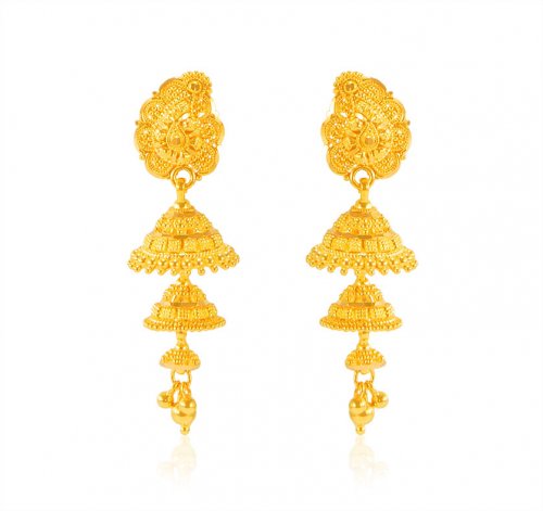 Jhumka Earrings 22K Gold  