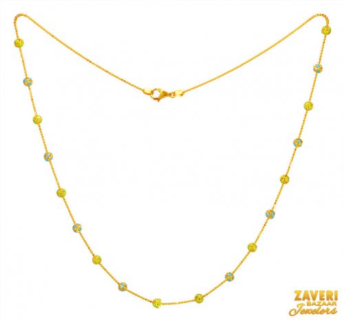 22k Gold Meenakari Beads Chain 